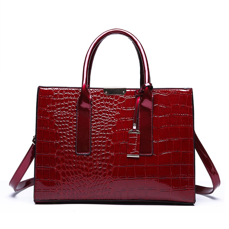 Red Croc Print Shopper Bag / Red Croc Bag / Red Shoulder Bag