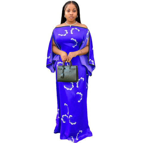 Image of African Women Short Sleeve Long Dress Maxi-FrenzyAfricanFashion.com