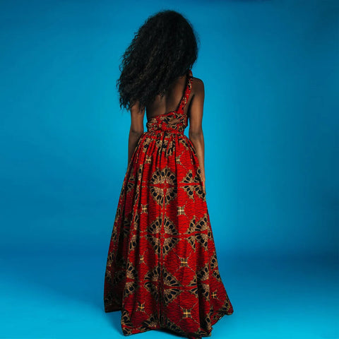 Image of african printing plus size polyester long dress-FrenzyAfricanFashion.com