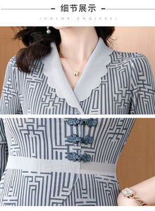 Women's Checker Print Suit Neck Skirt and Top Dress-FrenzyAfricanFashion.com