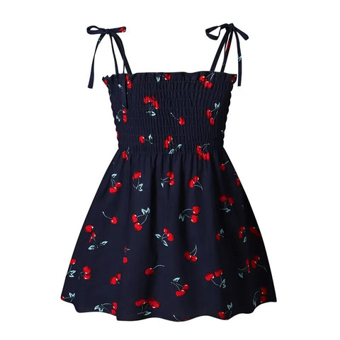 Image of Girls Sleeveless Flower Sundress Summer Beach Strap Princess Dress Cotton Children Clothes girls Casual Dresses-FrenzyAfricanFashion.com