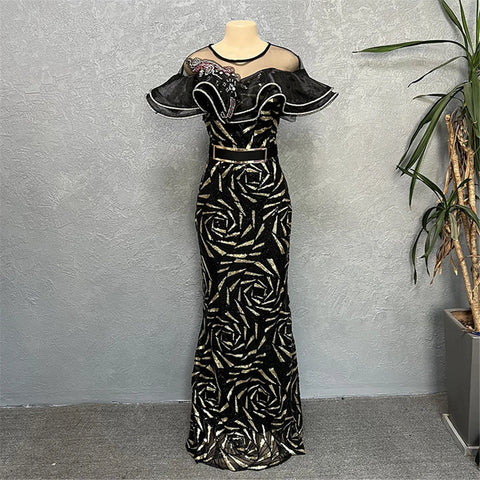 Image of Evening Dresses Women Sequin Bodycon Mermaid Dress-FrenzyAfricanFashion.com