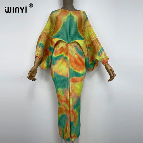 Image of batwing pleated dress-FrenzyAfricanFashion.com