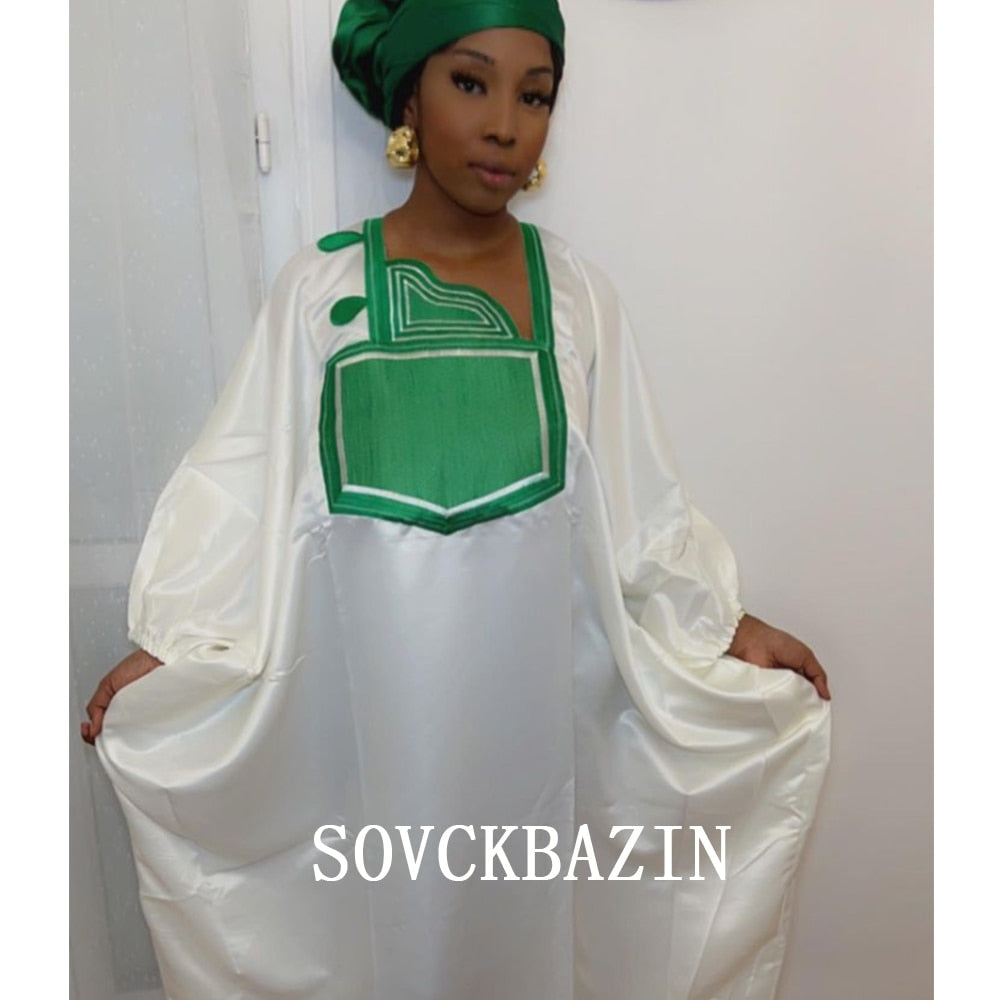 Women Cotton Embroidered Kaftan Dresses Outfits Abaya Boubou-FrenzyAfricanFashion.com