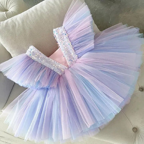 Image of Princess Dress Sequin Lace Tulle Fluffy Kids Evening Formal Pageant-FrenzyAfricanFashion.com