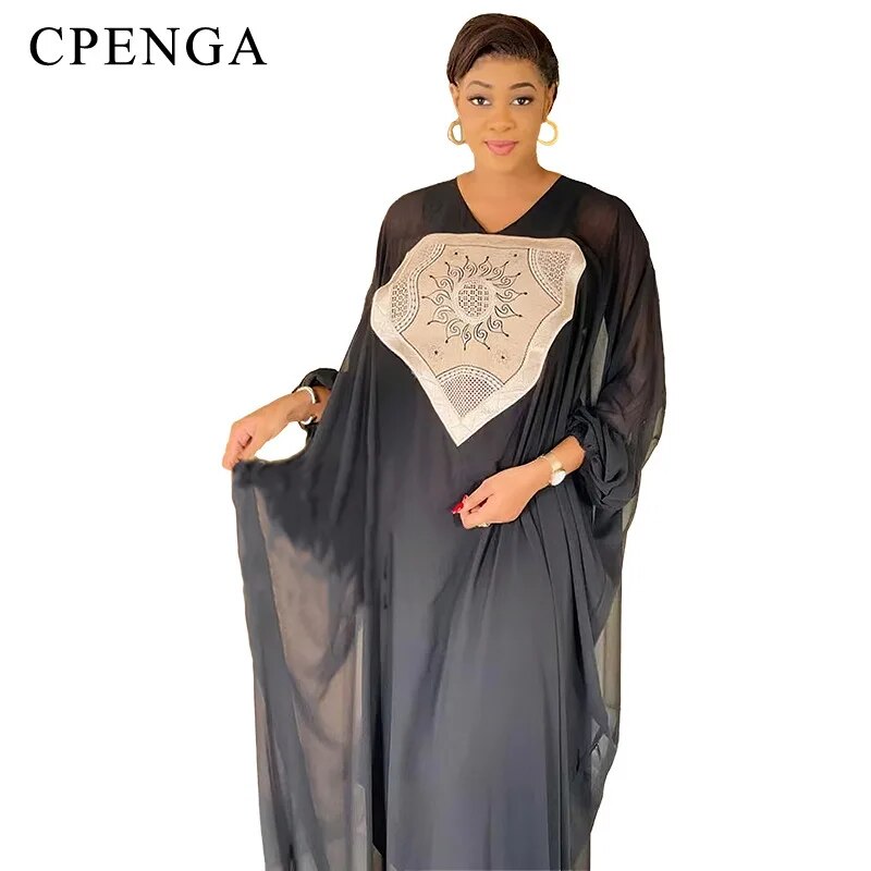 Chiffon Dresses Women Party Black Muslim Abaya Clothing-FrenzyAfricanFashion.com