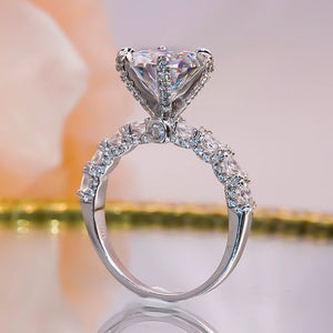 Luxury 3 Carat D Color Moissanite Ring with Certificate 925 Sterling Silver Platinum Plated Wedding Bands For Women Fine Jewelry-FrenzyAfricanFashion.com