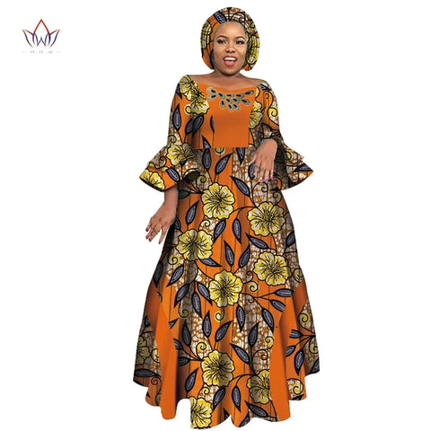 Image of Long Sleeve Dresses Women Party Wedding Dashiki African Women Dresses-FrenzyAfricanFashion.com