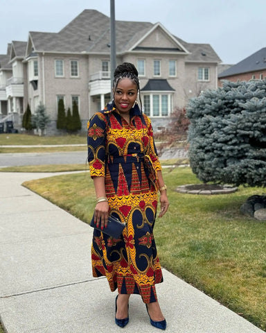 Image of Women Elegant New Muslim Fashion Abayas Dashiki Robe Kaftan Midi Dress Turkish Africa Clothing-FrenzyAfricanFashion.com