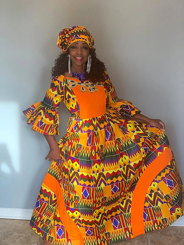 Image of Long Sleeve Dresses Women Party Wedding Dashiki African Women Dresses-FrenzyAfricanFashion.com