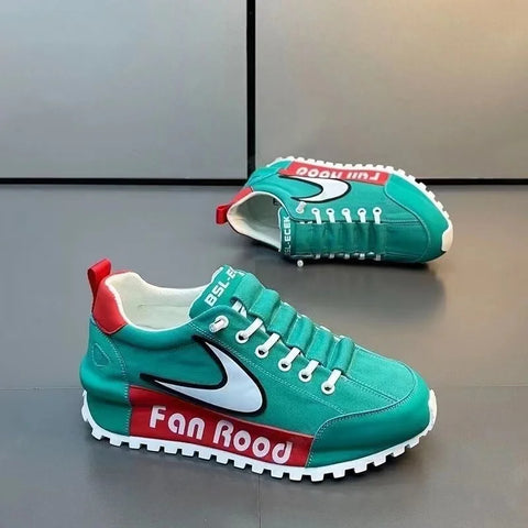 Image of Chunky Sneakers Men Running Shoes Casual Breathable Leather Mesh-FrenzyAfricanFashion.com