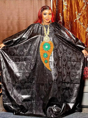 Image of Free Size Original Bazin Riche Long Dresses For Nigeria African Women Traditional Wedding Top Quality Bazin Riche Dashiki Robe-FrenzyAfricanFashion.com