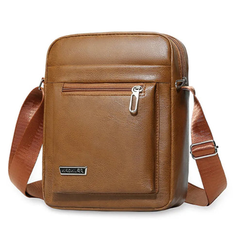 Image of Men's Genuine Leather Crossbody Shoulder Bags High quality Tote Fashion Business Man Messenger Bag Leather Bags fanny pack-FrenzyAfricanFashion.com