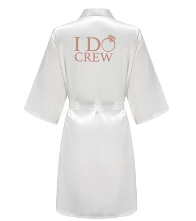 Image of I DO Women Wedding Satin Dressing Gown Personalized Custom Name Bathobe Bridal Party Robes Bridesmaid Robes gift-FrenzyAfricanFashion.com