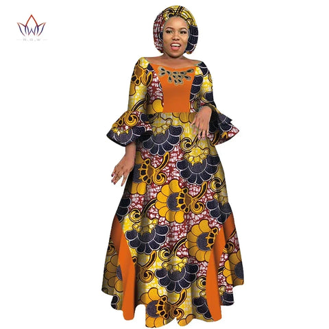 Image of Long Sleeve Dresses Women Party Wedding Dashiki African Women Dresses-FrenzyAfricanFashion.com