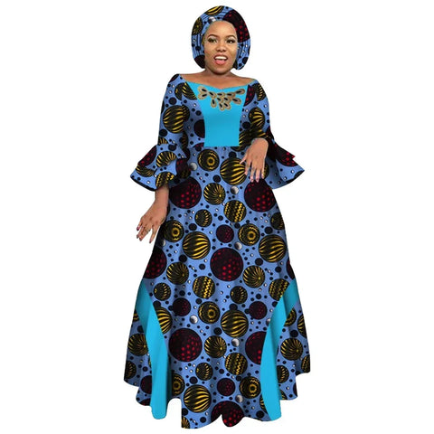 Image of Long Sleeve Dresses Women Party Wedding Dashiki African Women Dresses-FrenzyAfricanFashion.com