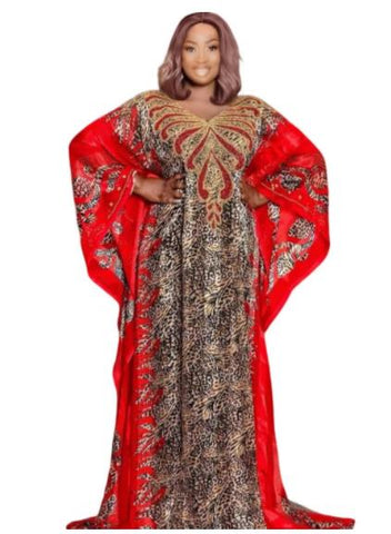 Image of Maxi Dresses Women BouBou Floral Silk Abaya-FrenzyAfricanFashion.com