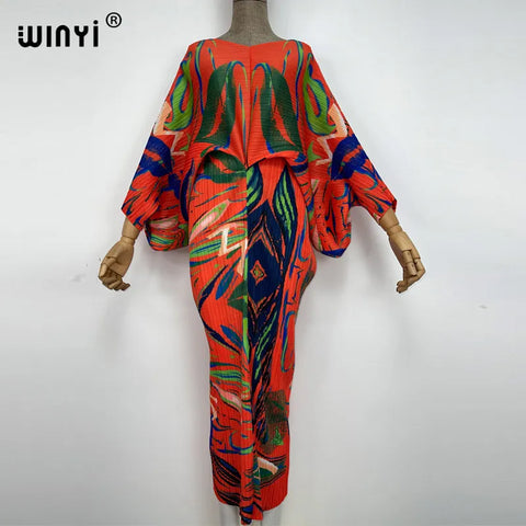 Image of batwing pleated dress-FrenzyAfricanFashion.com