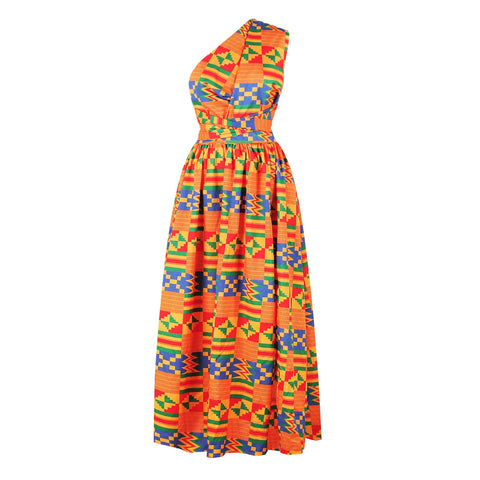 Image of african printing plus size polyester long dress-FrenzyAfricanFashion.com