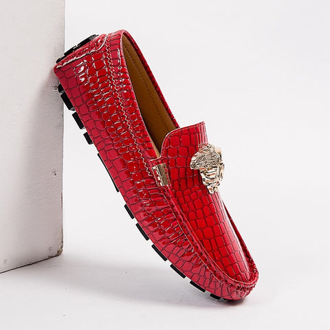 Image of Brand Casual Shoes High Quality Men&#39;s Leather Shoes Snake Pea Shoes Spring Summer Leather Ladies Moccasin Loafers-FrenzyAfricanFashion.com