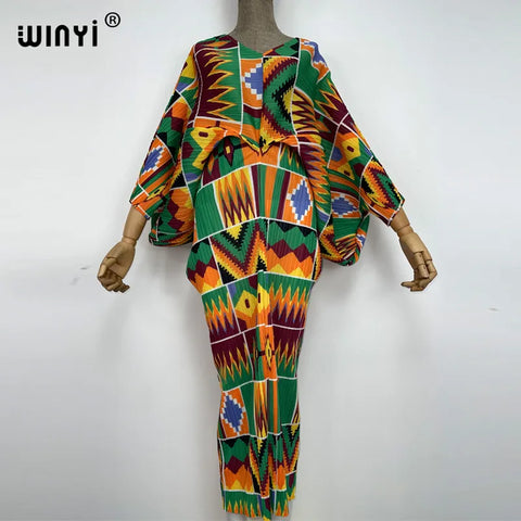 Image of batwing pleated dress-FrenzyAfricanFashion.com