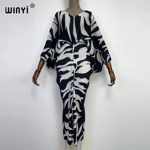 Image of batwing pleated dress-FrenzyAfricanFashion.com