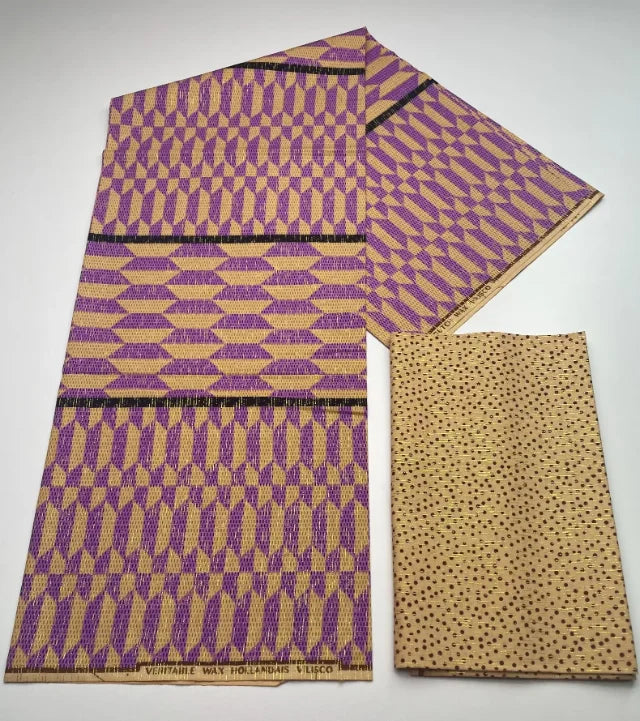 Kente Cotton African Print Wax Fabric 4+2yards Nigeria Ghana Style Sewing Dress Craft DIy-FrenzyAfricanFashion.com