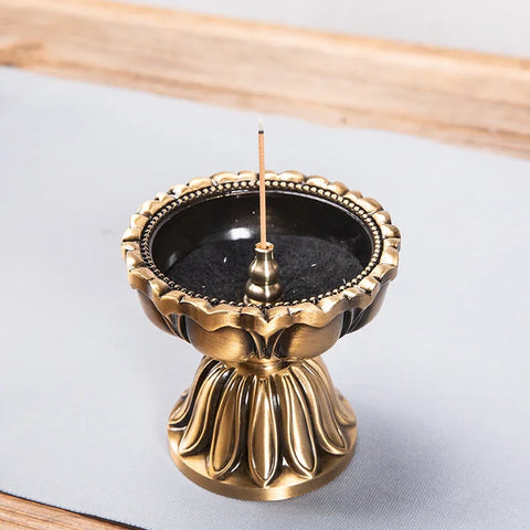 Image of Lotus Copper Incense Burner Pure Copper Antique Old Treasure Lamp Sandalwood Burner-FrenzyAfricanFashion.com