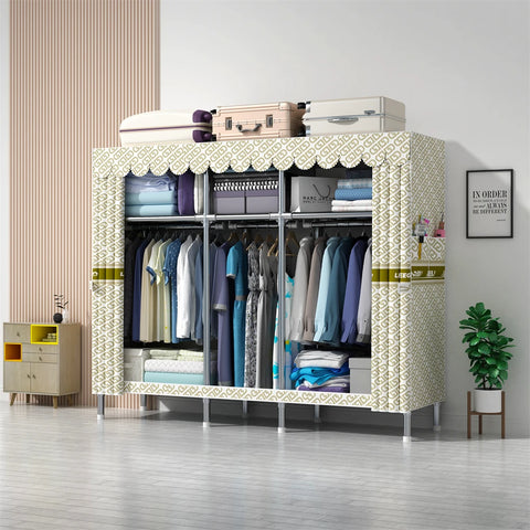 Image of Wardrobe Wardrobe with 23MM Steel Pipe Bedroom Foldable Cloth Wardrobe-FrenzyAfricanFashion.com