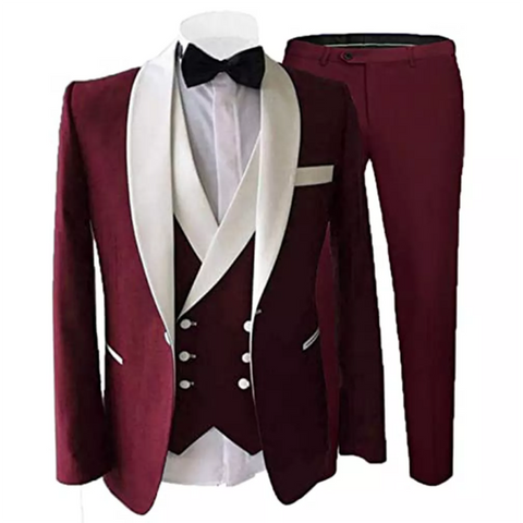 Image of Tailor Made Royal Blue Men&#39;s Suit 2021 Groom Tuxedos Peak Lapel Best Man Suits Mens Wedding Suits (Jacket+Pants+Vest)-FrenzyAfricanFashion.com