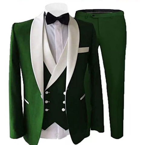 Image of Tailor Made Royal Blue Men&#39;s Suit 2021 Groom Tuxedos Peak Lapel Best Man Suits Mens Wedding Suits (Jacket+Pants+Vest)-FrenzyAfricanFashion.com