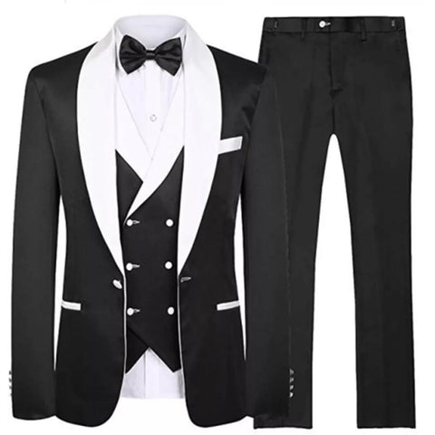 Image of Tailor Made Royal Blue Men&#39;s Suit 2021 Groom Tuxedos Peak Lapel Best Man Suits Mens Wedding Suits (Jacket+Pants+Vest)-FrenzyAfricanFashion.com