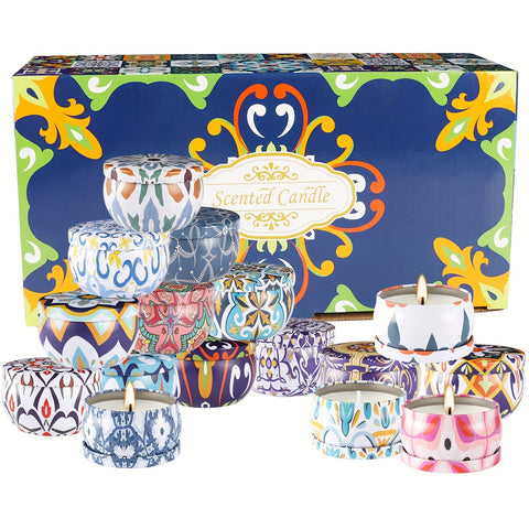 Image of 16 Pack Victoria style Scented Candle Gift Set Women's Scented Candle Home Natural Decorative Soy Wax Candle Tin Can Portable Travel Candle Yoga Mother's Day Valentine's Day Birthday Gift suit for father's day.-FrenzyAfricanFashion.com