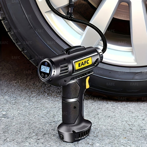 Image of Cordless Air Compressor with Pressure Gauge & Light - Inflates Tires up to 150PSI for Cars, Motorcycles, and Bicycles-FrenzyAfricanFashion.com