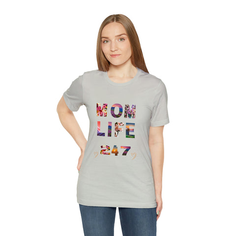 Image of Mom Short Sleeve Tees Shirts | Mom Life 247 | Women Top-FrenzyAfricanFashion.com