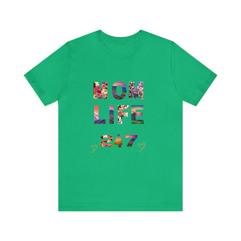 Image of Mom Short Sleeve Tees Shirts | Mom Life 247 | Women Top-FrenzyAfricanFashion.com