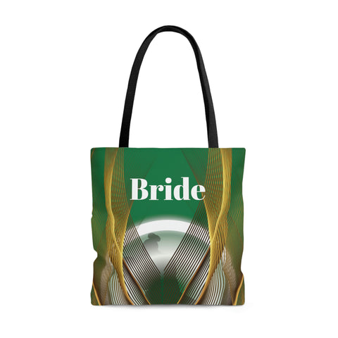 Image of Custom Bride Tote | Green Women Shoulder Bag | Practical Wedding Gift for Her | Bridal Shower Gift | Women Engagement | Bride to be-FrenzyAfricanFashion.com