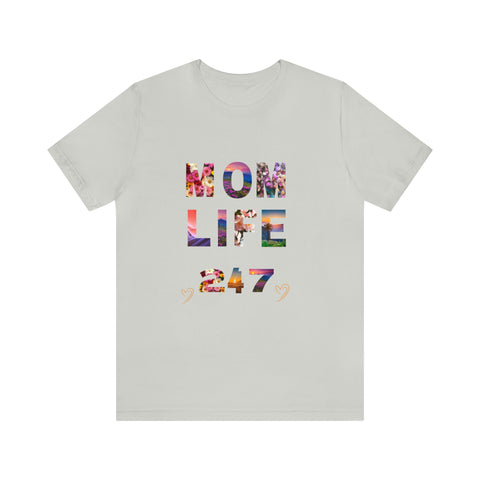 Image of Mom Short Sleeve Tees Shirts | Mom Life 247 | Women Top-FrenzyAfricanFashion.com