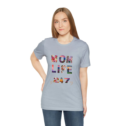 Image of Mom Short Sleeve Tees Shirts | Mom Life 247 | Women Top-FrenzyAfricanFashion.com