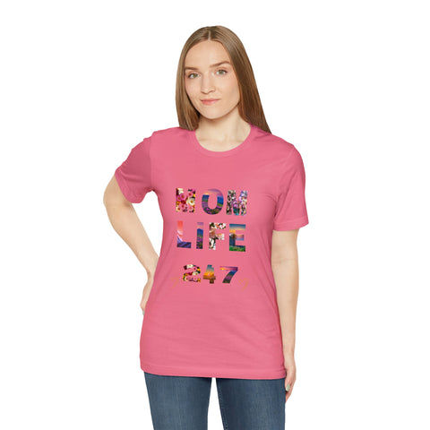 Image of Mom Short Sleeve Tees Shirts | Mom Life 247 | Women Top-FrenzyAfricanFashion.com