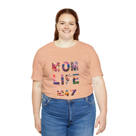 Image of Mom Short Sleeve Tees Shirts | Mom Life 247 | Women Top-FrenzyAfricanFashion.com