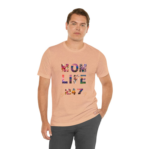 Image of Mom Short Sleeve Tees Shirts | Mom Life 247 | Women Top-FrenzyAfricanFashion.com