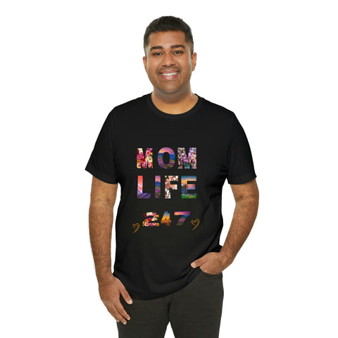 Image of Mom Short Sleeve Tees Shirts | Mom Life 247 | Women Top-FrenzyAfricanFashion.com