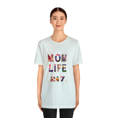 Image of Mom Short Sleeve Tees Shirts | Mom Life 247 | Women Top-FrenzyAfricanFashion.com