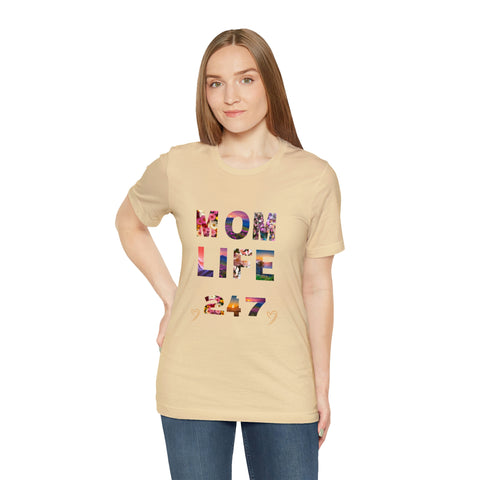 Image of Mom Short Sleeve Tees Shirts | Mom Life 247 | Women Top-FrenzyAfricanFashion.com