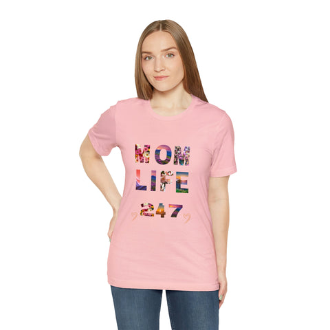 Image of Mom Short Sleeve Tees Shirts | Mom Life 247 | Women Top-FrenzyAfricanFashion.com