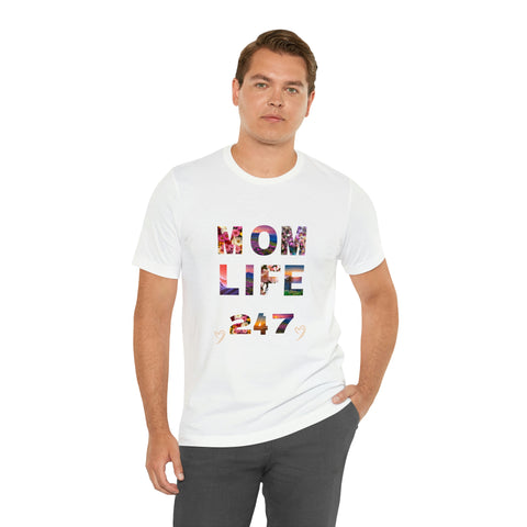 Image of Mom Short Sleeve Tees Shirts | Mom Life 247 | Women Top-FrenzyAfricanFashion.com