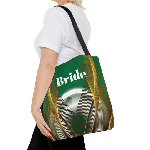 Image of Custom Bride Tote | Green Women Shoulder Bag | Practical Wedding Gift for Her | Bridal Shower Gift | Women Engagement | Bride to be-FrenzyAfricanFashion.com