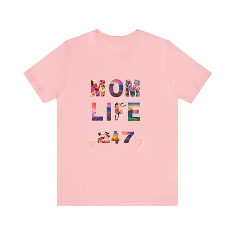 Image of Mom Short Sleeve Tees Shirts | Mom Life 247 | Women Top-FrenzyAfricanFashion.com