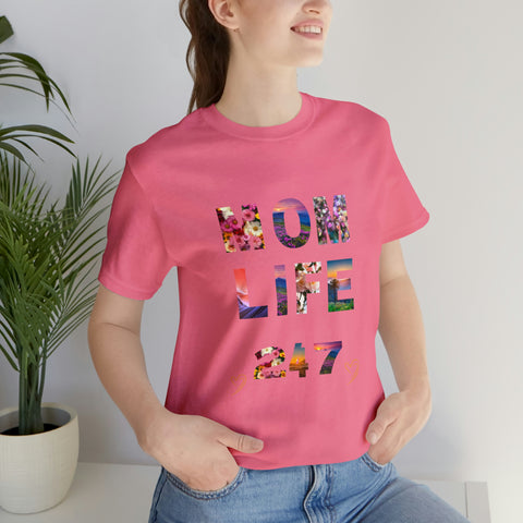 Image of Mom Short Sleeve Tees Shirts | Mom Life 247 | Women Top-FrenzyAfricanFashion.com